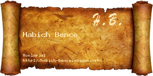 Habich Bence névjegykártya